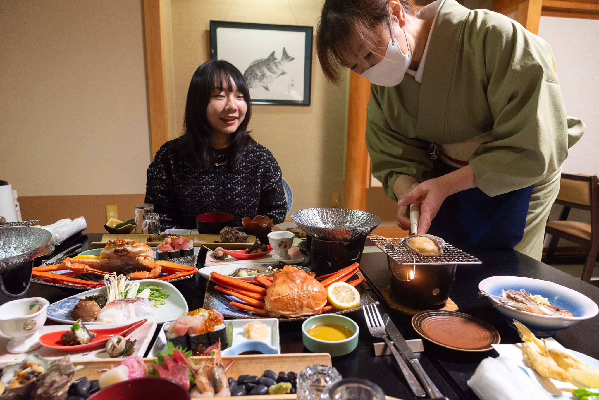 海の幸が勢ぞろいの由良温泉 ホテル八乙女